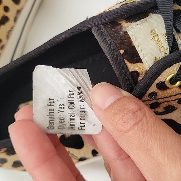 KATE SPADE KEDS. Animal Print Calf Hair Lace-Up Sneakers Kickstart. Size 9 - Picture 16 of 17
